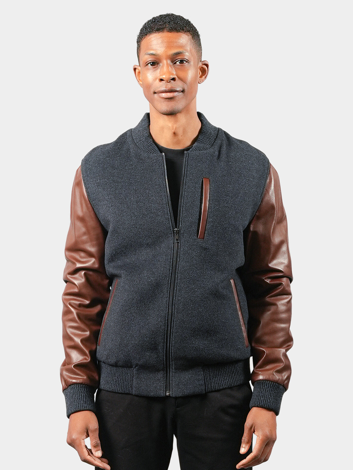 Man's Wool and Leather Jacket