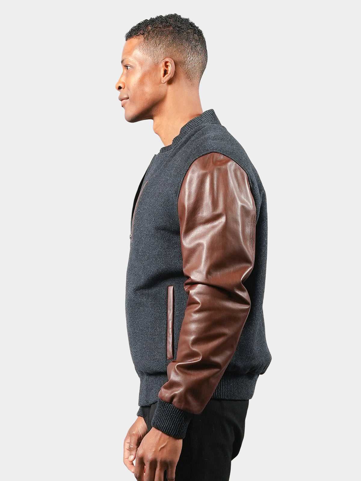 Man's Wool and Leather Jacket