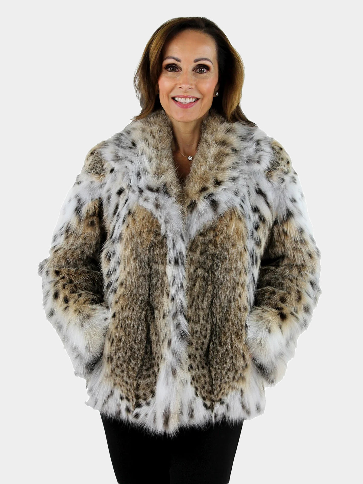 Woman's Natural Cat Lynx Fur Jacket