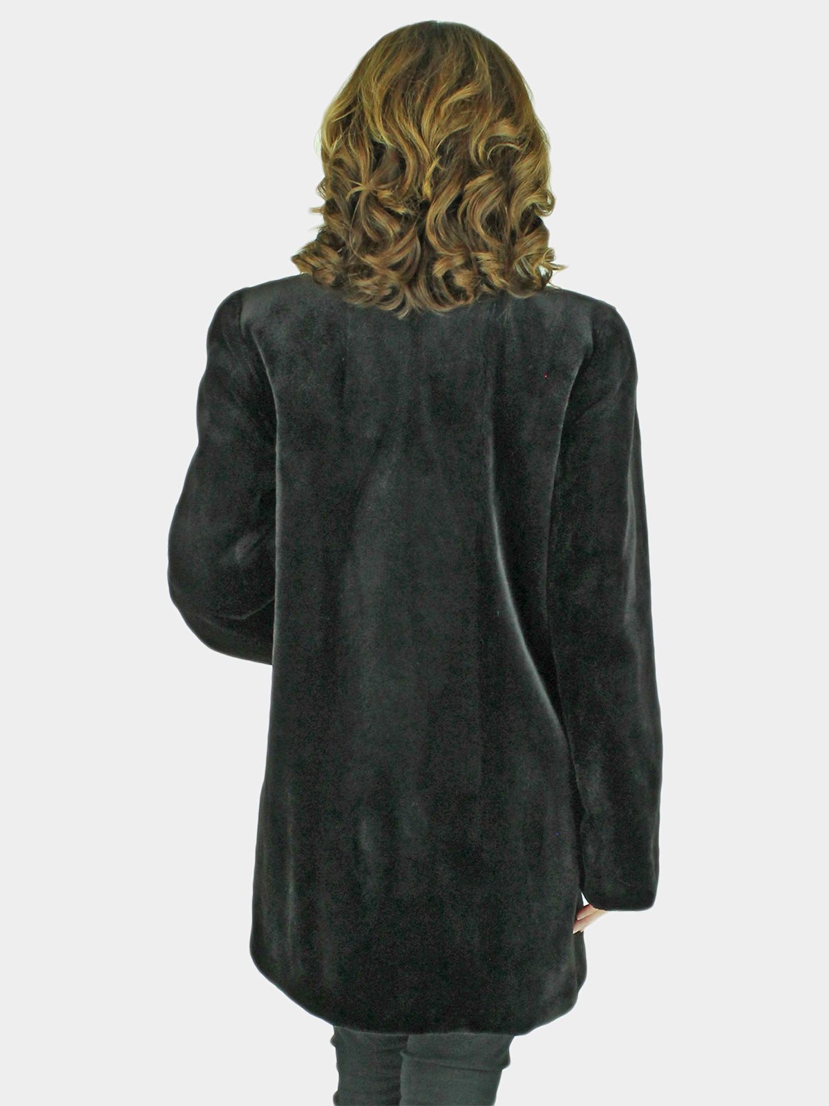 Woman's Black Sheared Mink Fur Stroller