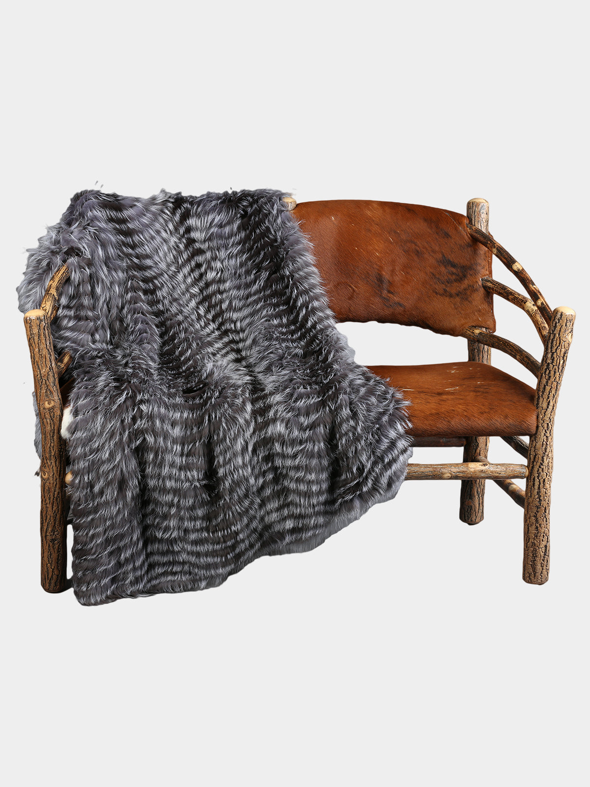 Natural Silver Fox Fur Throw