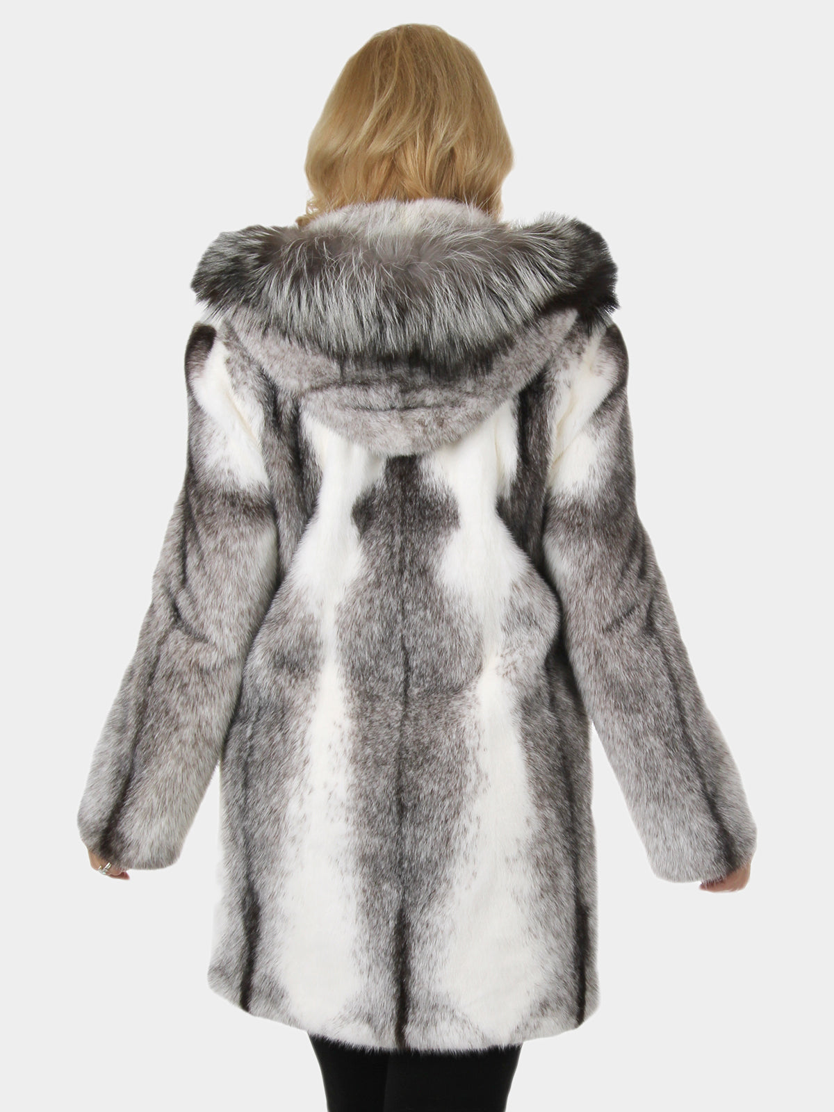 Woman's New Black Cross Mink Fur Stroller