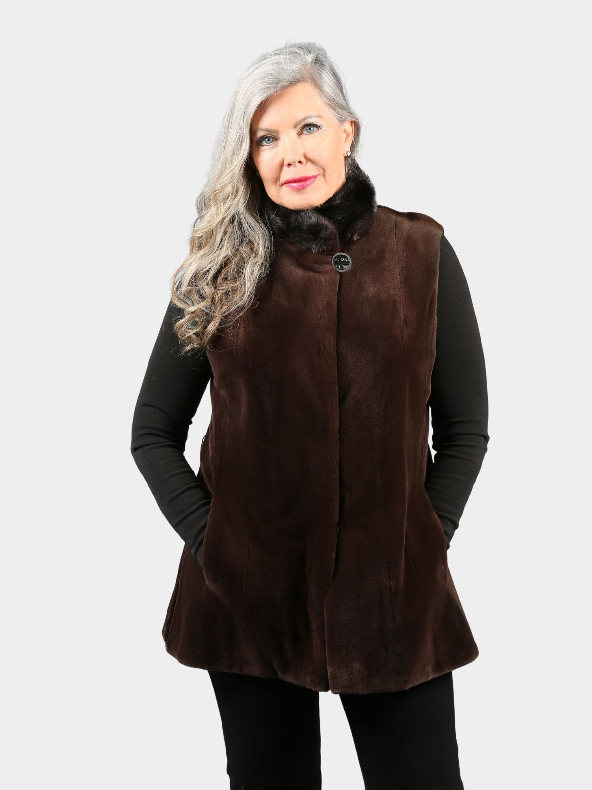 Women's Sommelier Sheared Mink Fur Vest (Reversible)