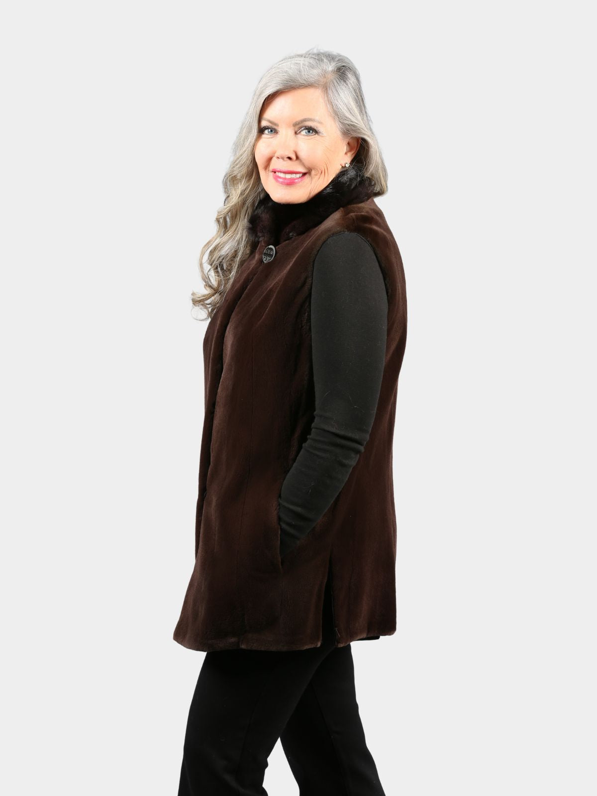 Women's Sommelier Sheared Mink Fur Vest (Reversible)