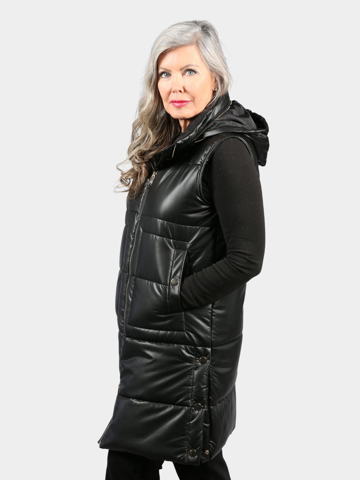 Women's Fabric Vest with Hood