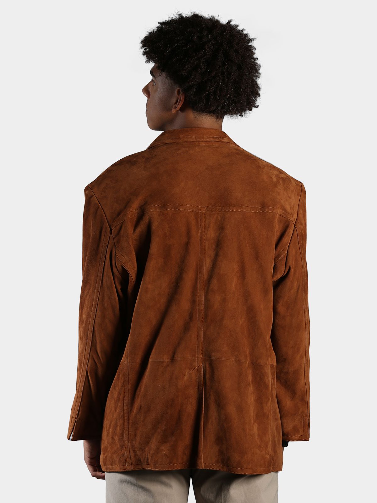 Man's Cognac Suede Leather Blazer