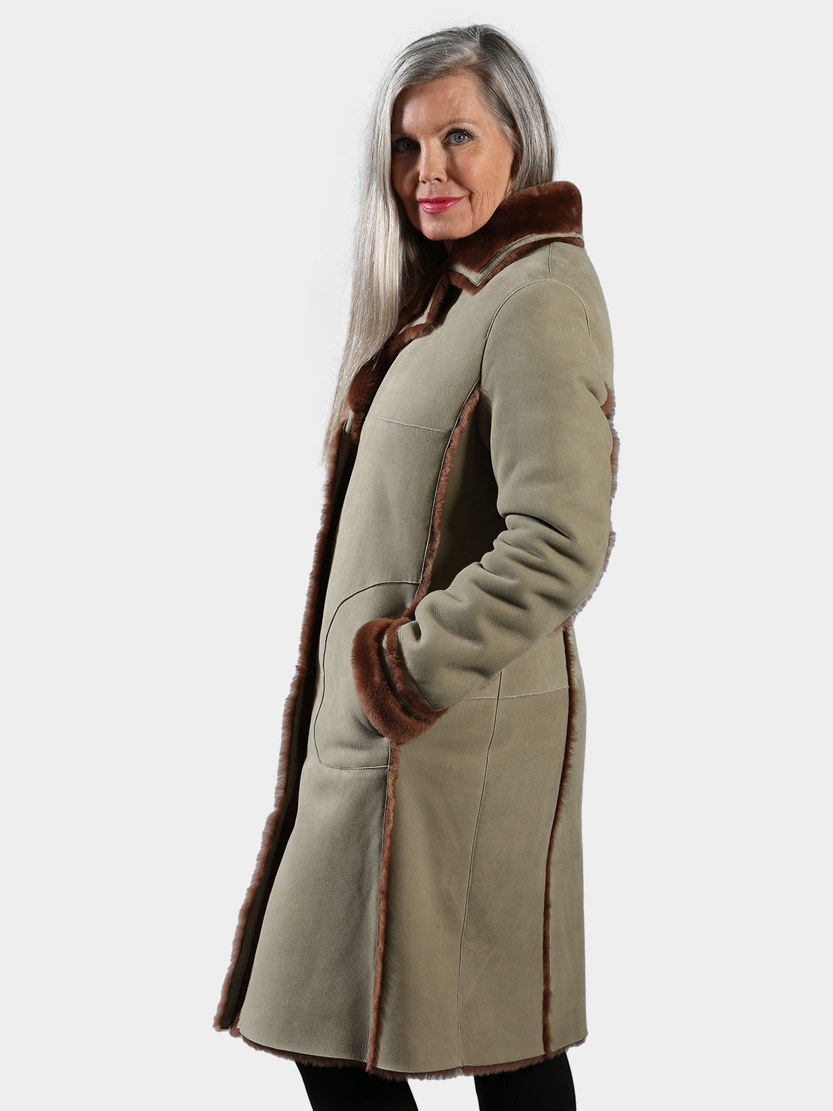 Woman's Pistachio Shearling Stroller