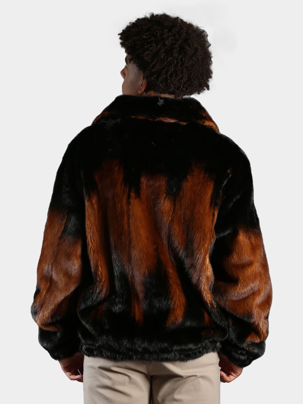 Man's Whiskey Degrade Mink Fur Jacket