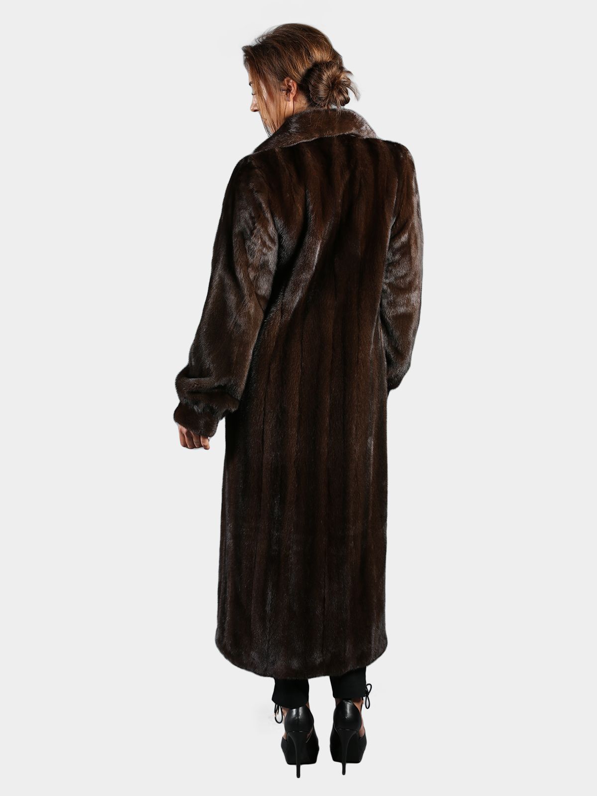 Woman's Mahogany Female Mink Fur Coat