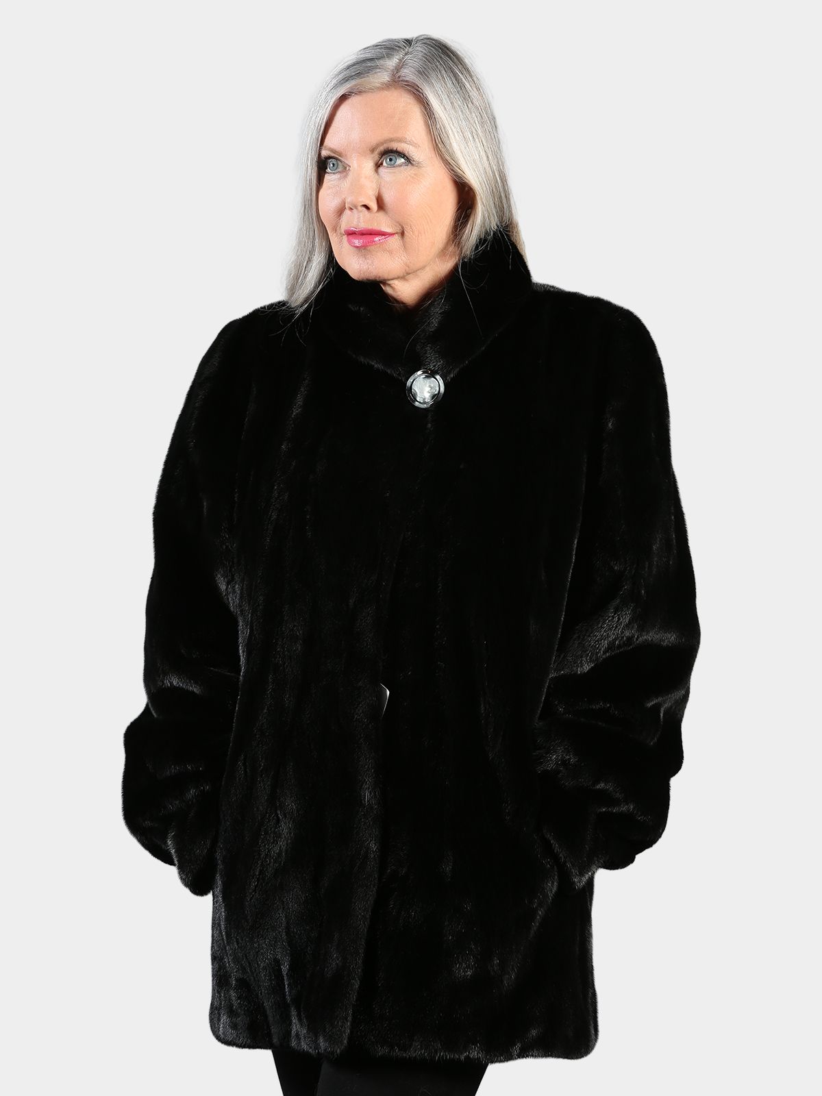 BLACKGAMA FEMALE  MINK Blackglama Mink Fur Long Jacket - 100% Real Fur - Haute Acorn main image 3
