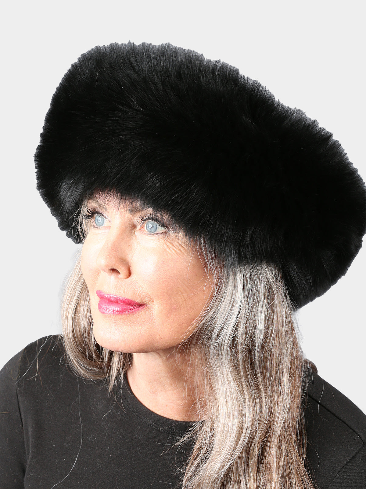 - Black Woman’s Fur Headband *NEW* Super Fluffy Faux Fur Headband in Black | My Accessories London main image 2