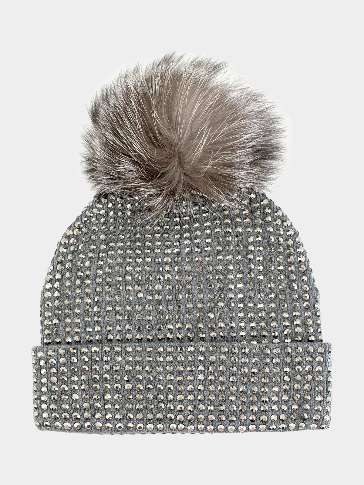Crystal Beanie Hat with Pom Pom Nalin Lux Crystal Pom-Pom Beanie – Eisbär - die Haube für immer main image 2