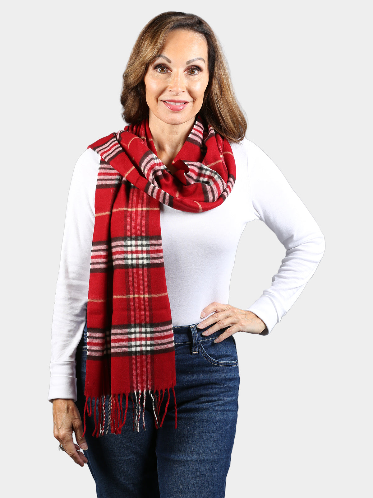 Woman's Red Fabric Scarf