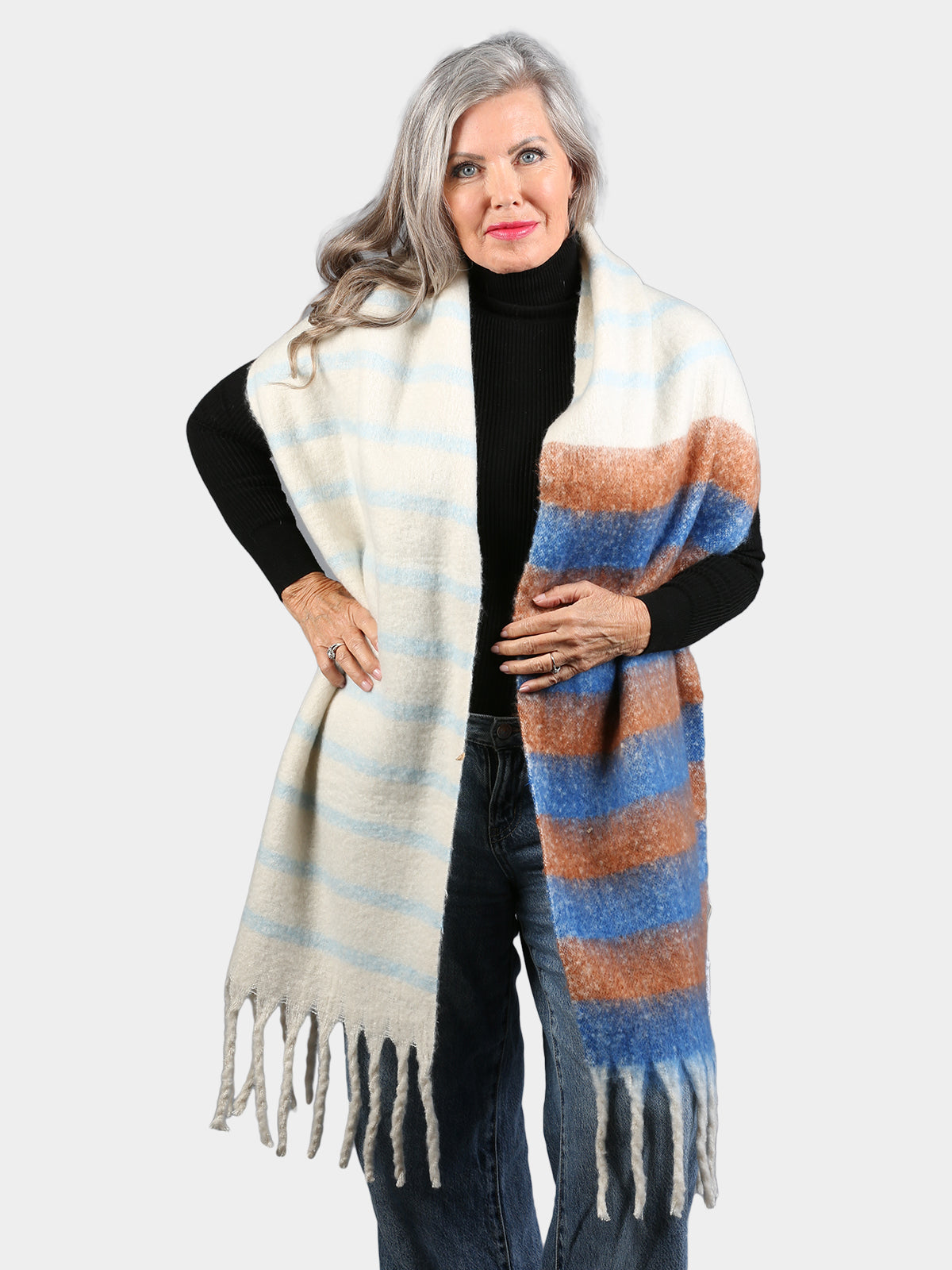 Women's Royal Blue Fabric Scarf