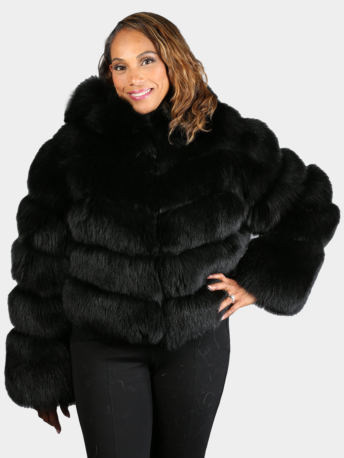 Women's Black Fox Fur Jacket