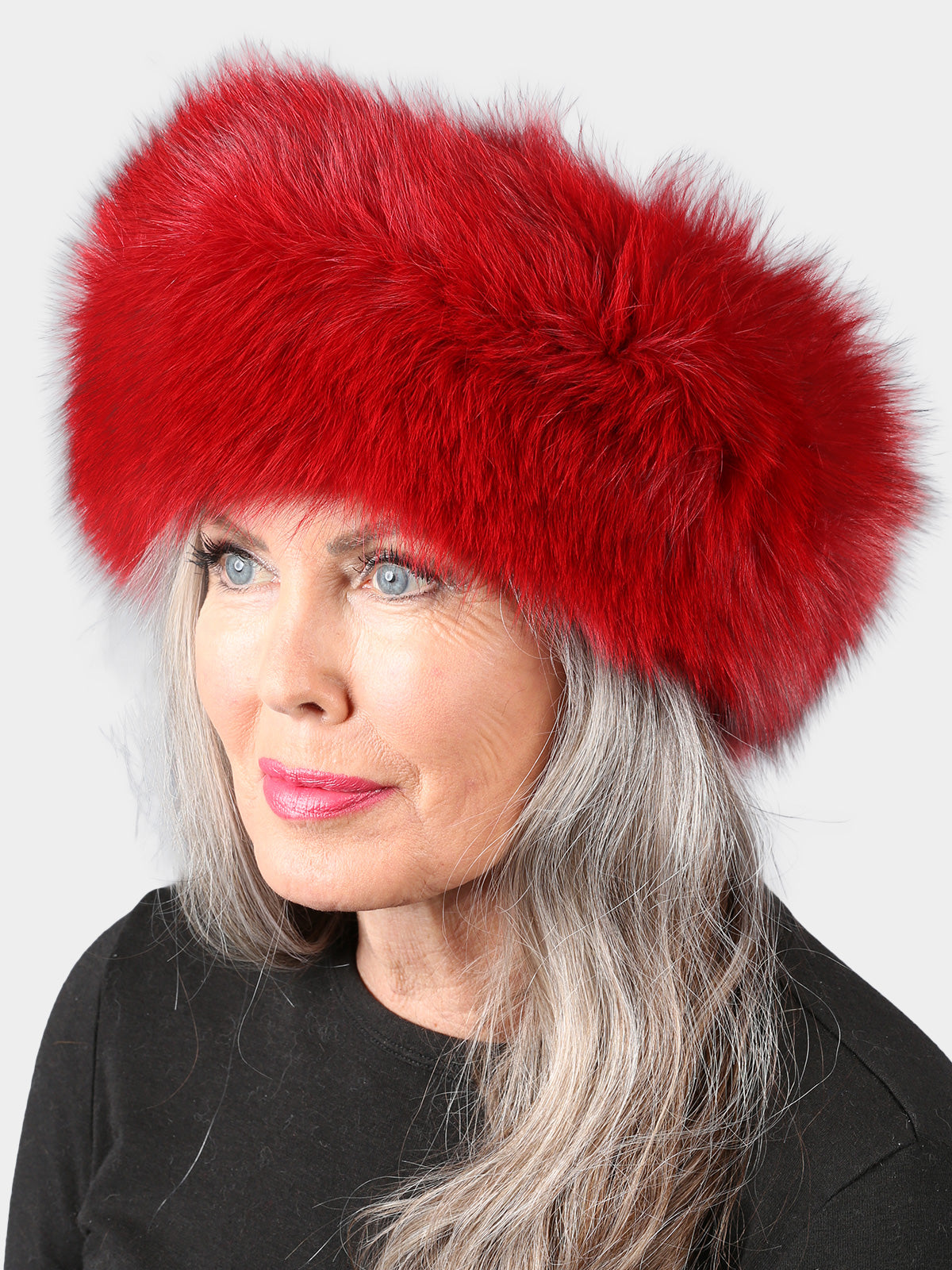 Headband Fox Fur with leather Red Color Hair Accessory with Voluminous T… Amazon.com: Hima 100% Real Fox Fur (Red) Headband Collar  main image 3
