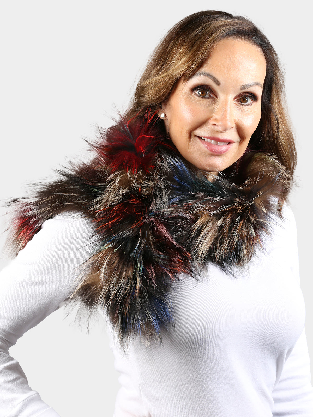 Women's Multi-Colored Knitted Fox Scarf