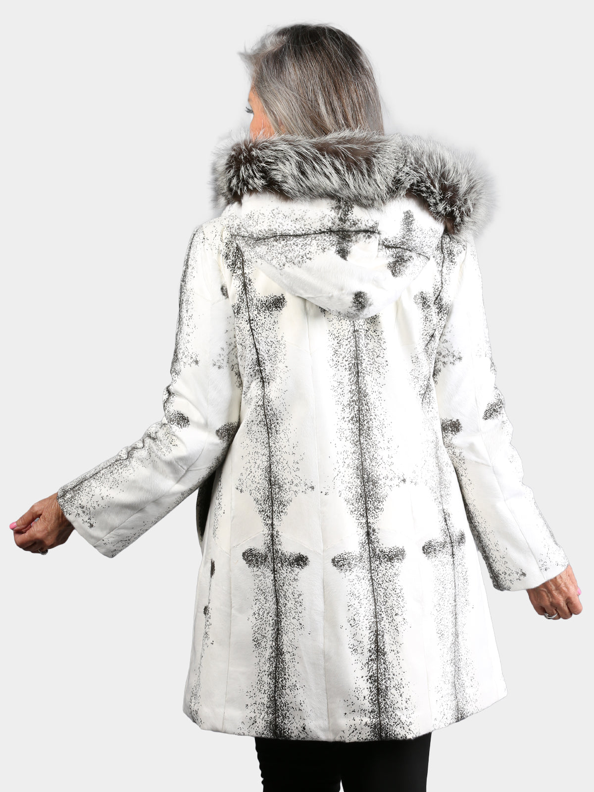 Women's Goat Stroller with Silver Fox Trim
