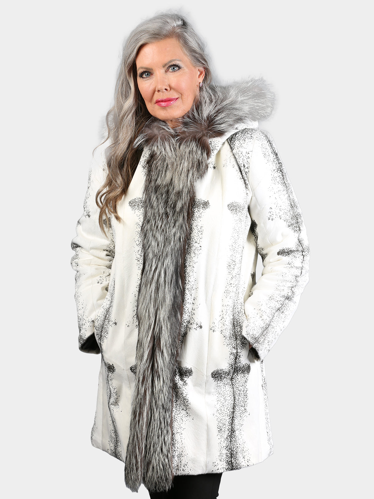 Women's Goat Stroller with Silver Fox Trim