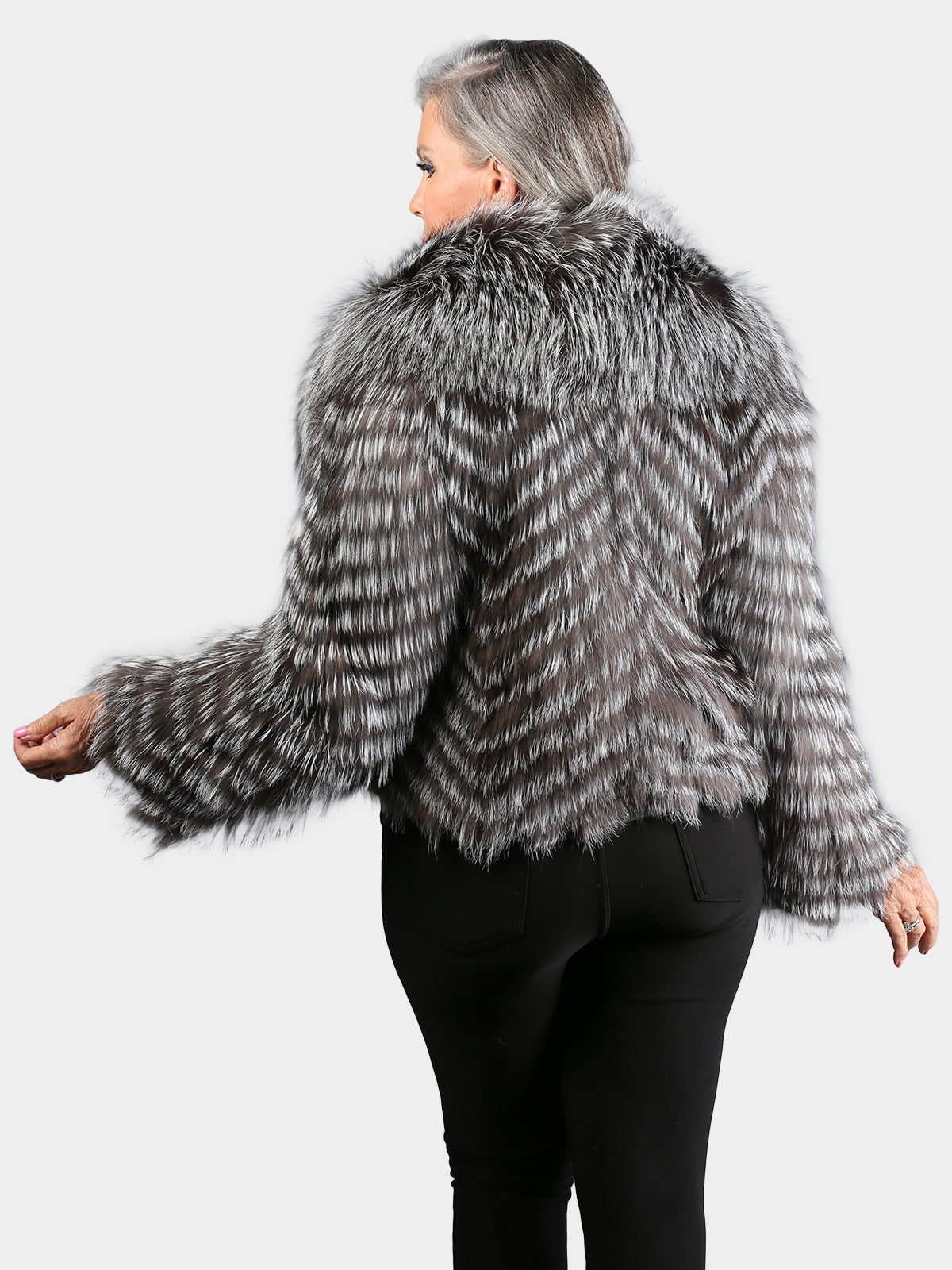 Women's Natural Silver Fox Jacket