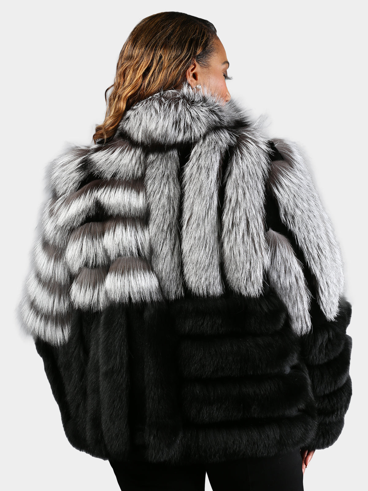 Women's Natural Silver Fox & Black Fox Jacket