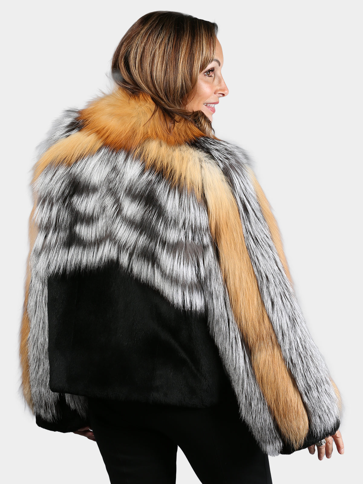 Women's Natural Silver & Red Fox Jacket