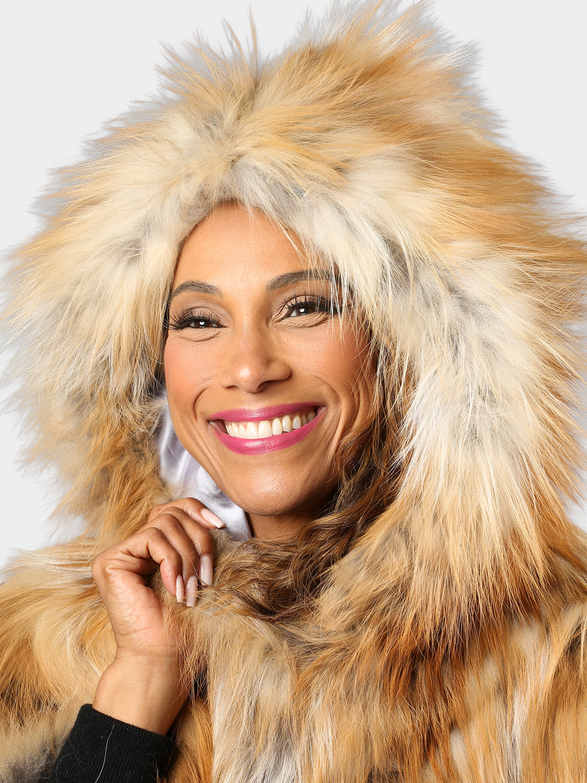Women's Natural Red Fox Fur Poncho