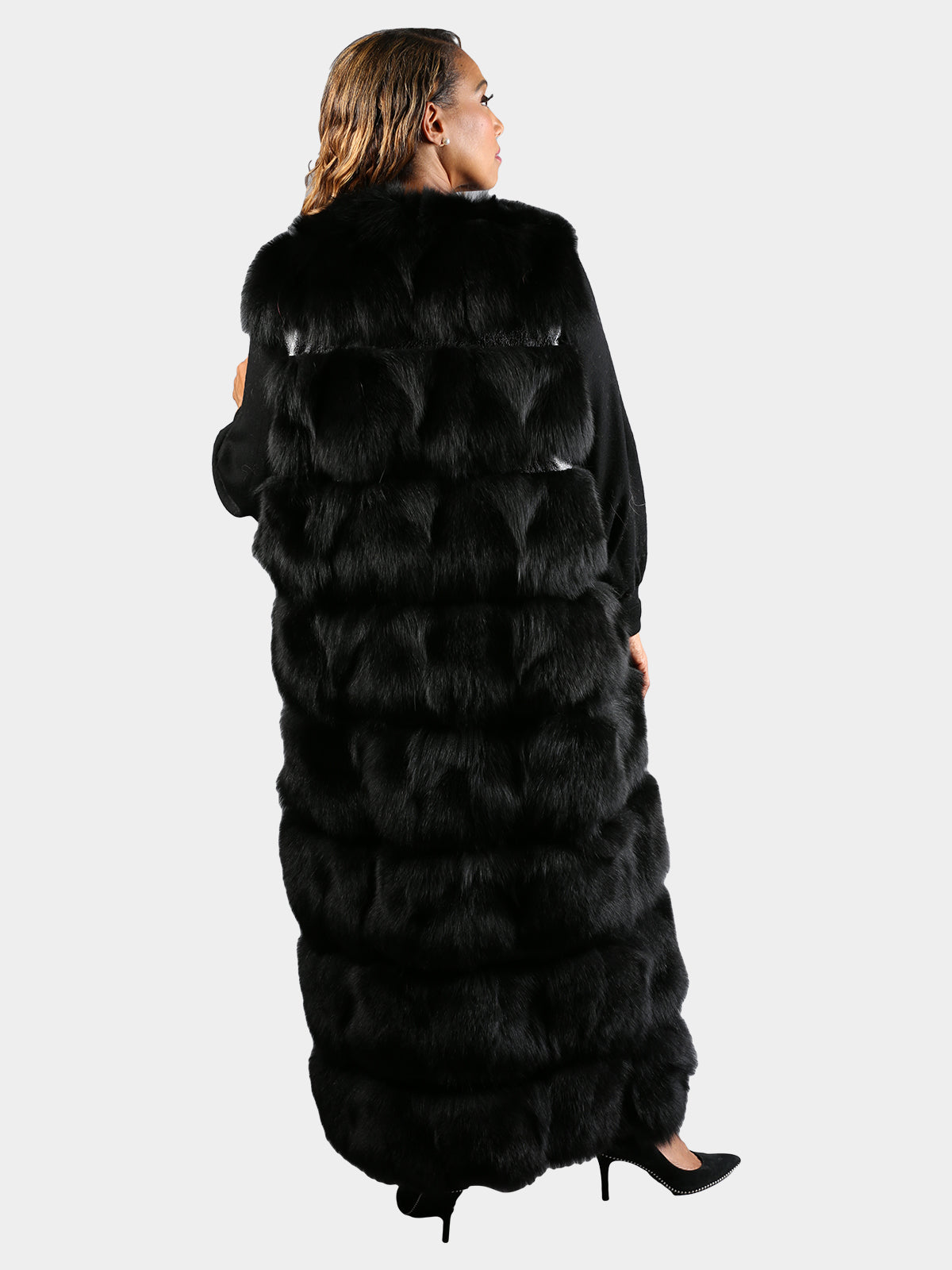 Women's Black Fox Fur Vest
