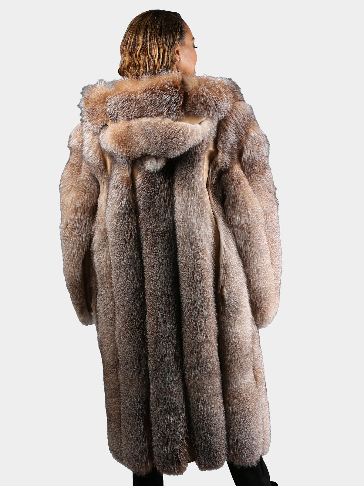 Women's Dyed Crystal Fox Fur Coat
