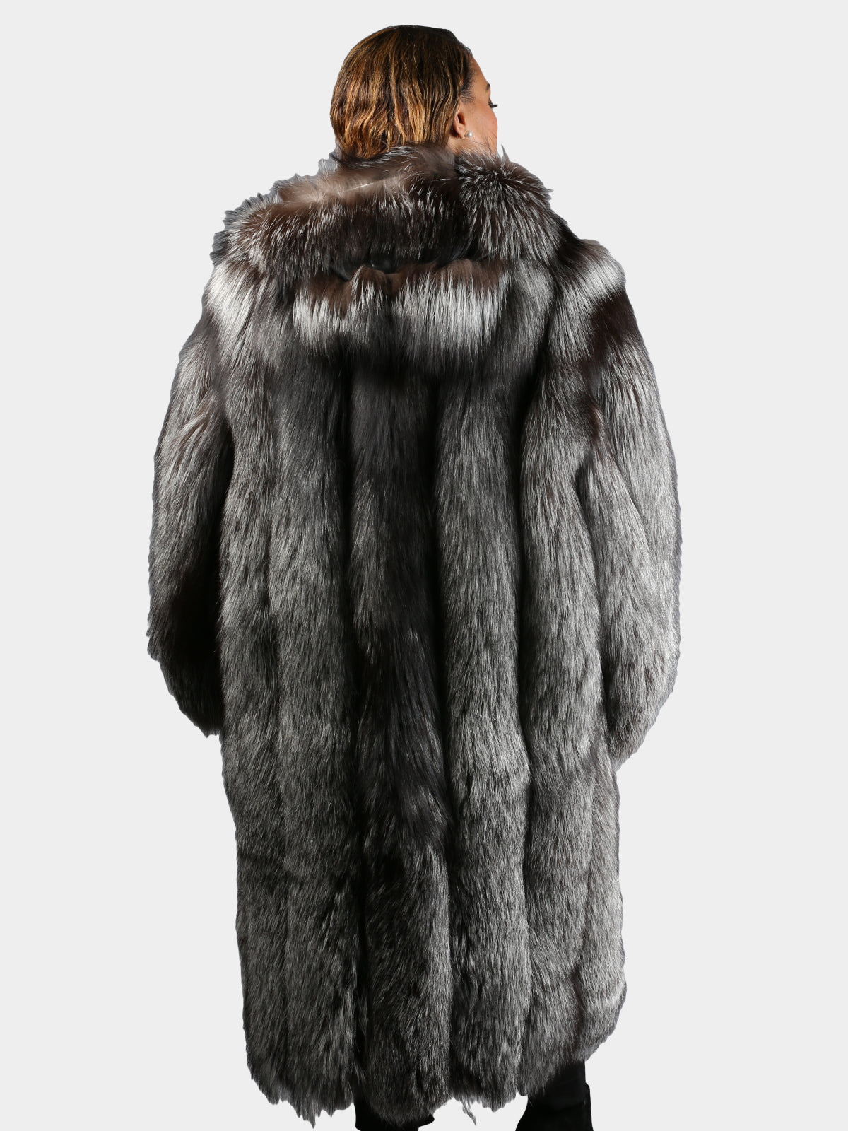 Women's Natural Silver Fox Fur Coat