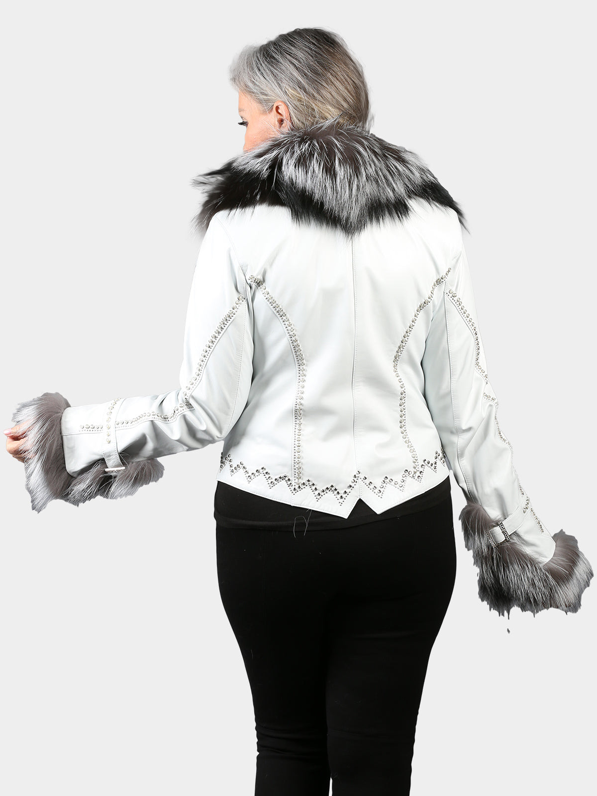 Woman's White Lambskin Leather Jacket