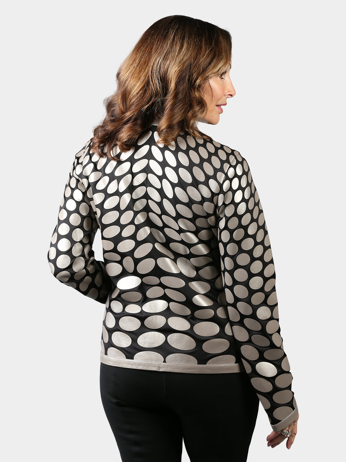 Woman's Pearl Cream Lambskin Leather Jacket
