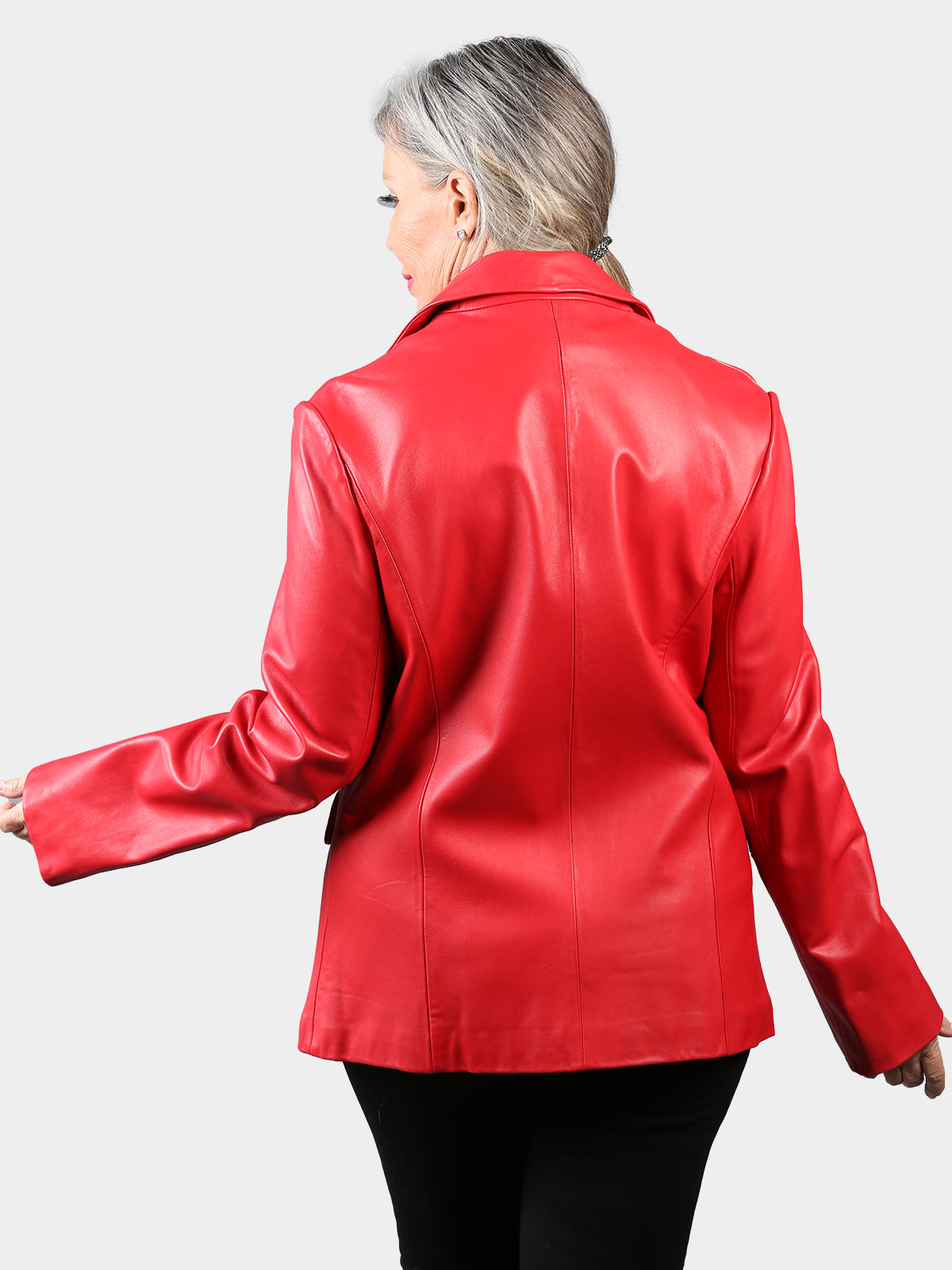 Woman's Red Leather Blazer