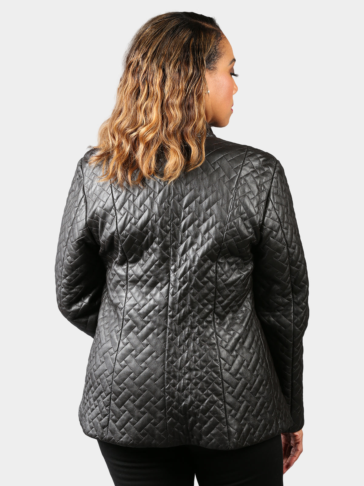 Woman's Brown Quilted Leather Jacket