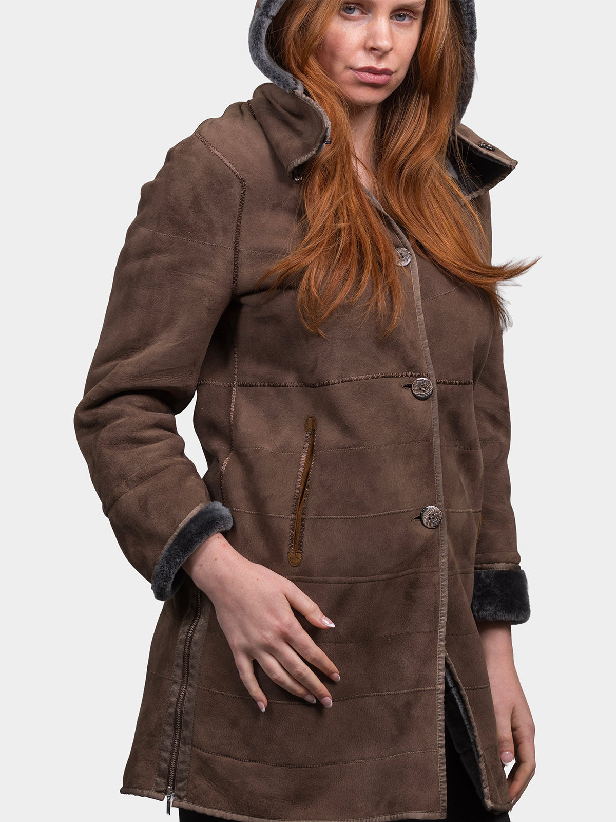 Women's Chocolate Shearling Lamb Stroller