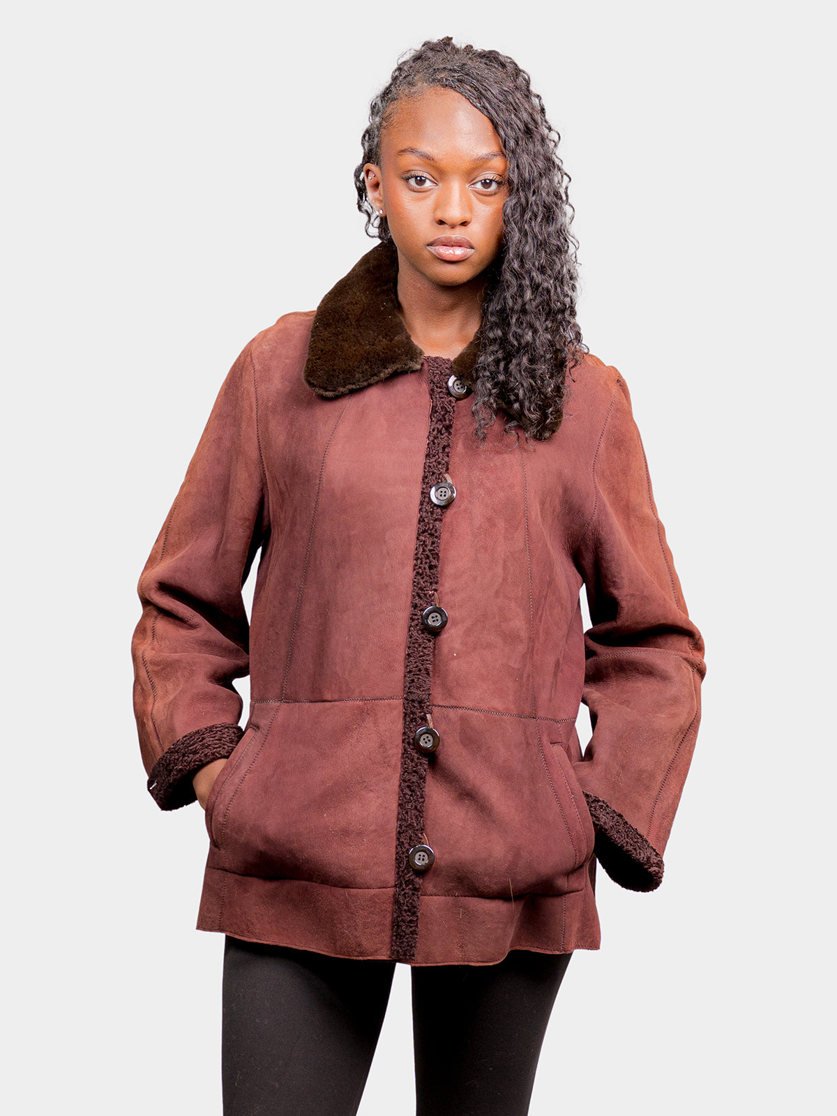 Women's Bordeaux Shearling Stroller