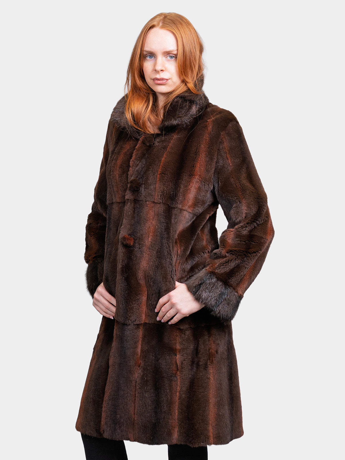 Women's Dark Brown Sheared Mink Jacket