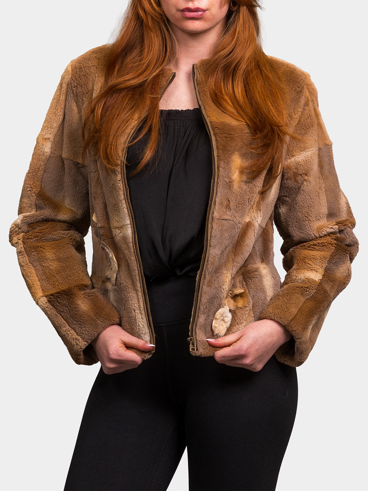 Women's Toffee Sheared Muskrat Jacket