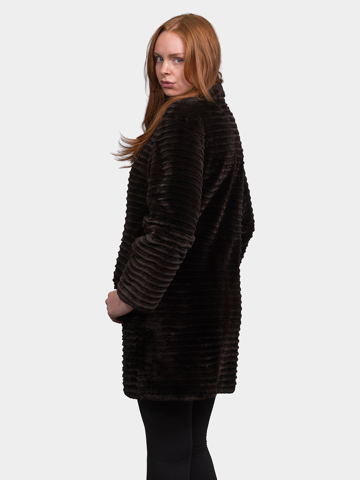 Women's Matara Brown Grooved Sheared Beaver Stroller