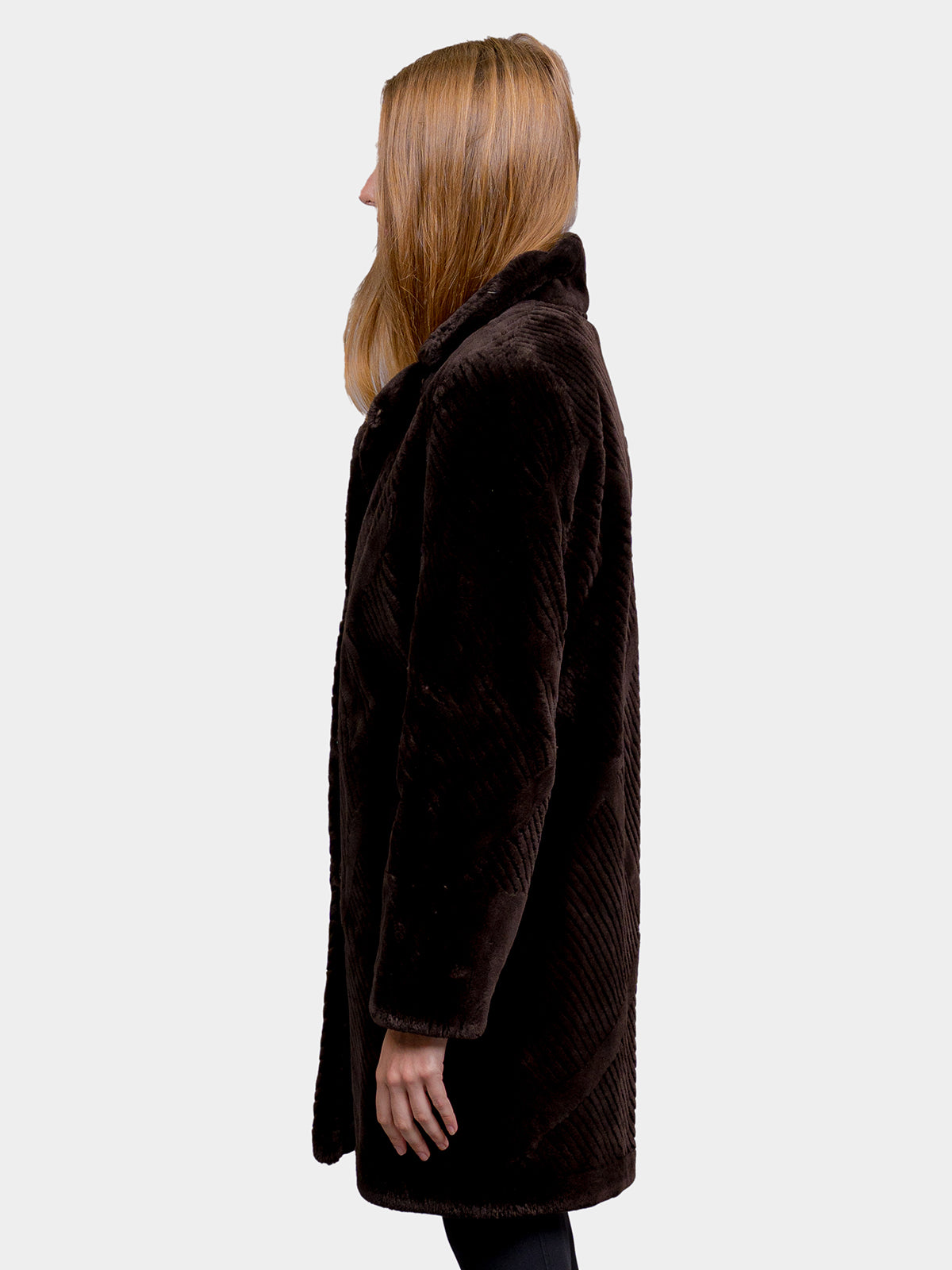 Women's Brown Sheared Beaver Stroller