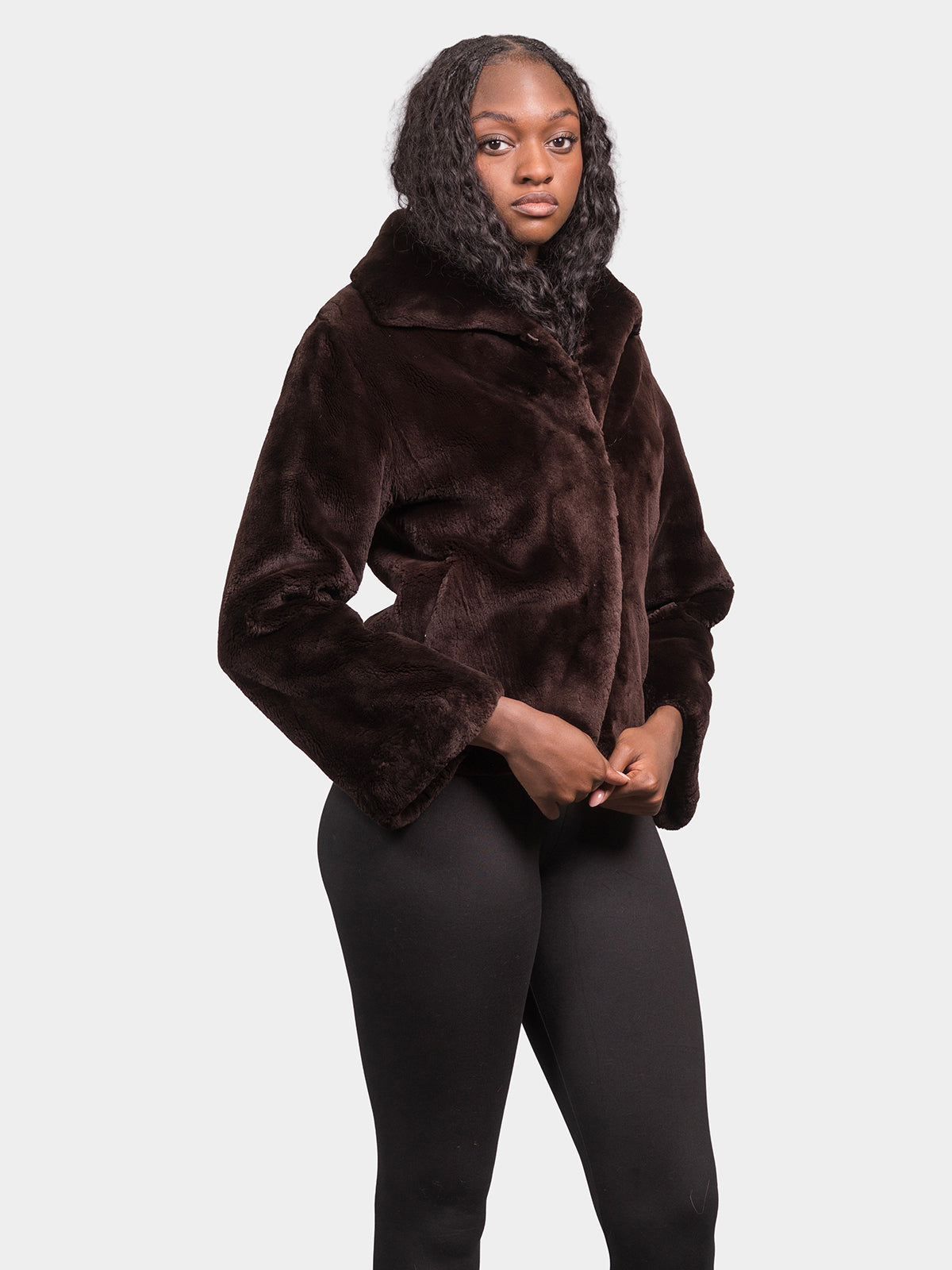 Women's Brown Sheared Beaver Jacket