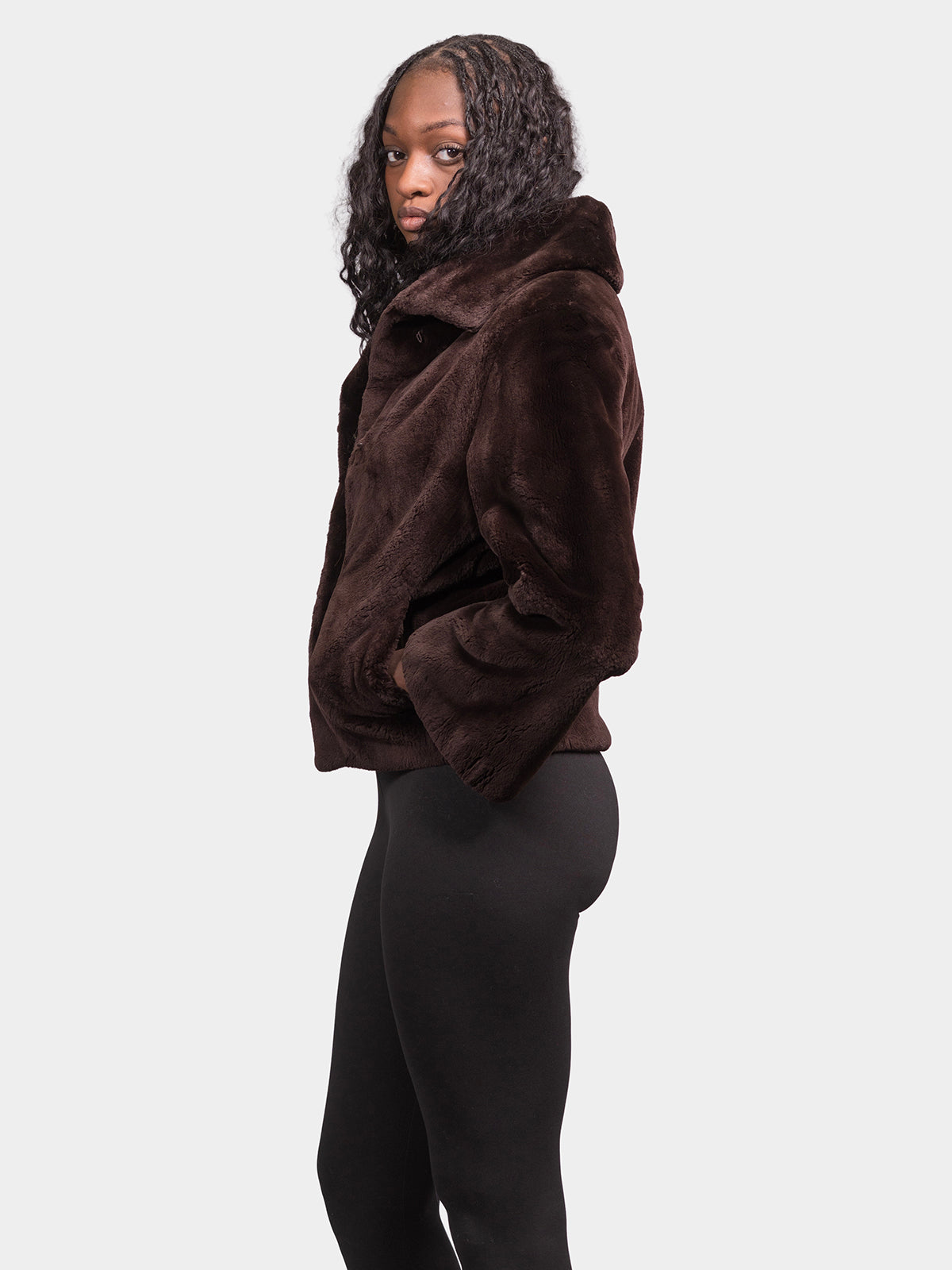 Women's Brown Sheared Beaver Jacket