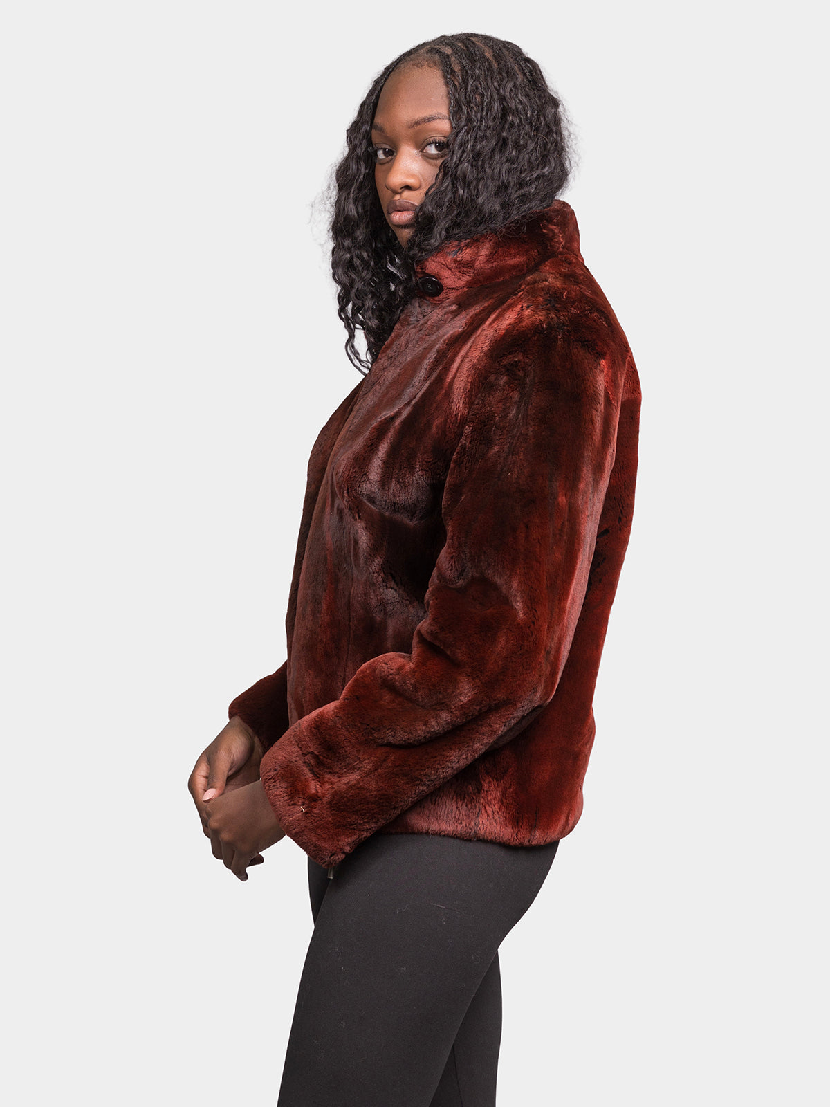 Women's Fire Orange Sheared Beaver Jacket