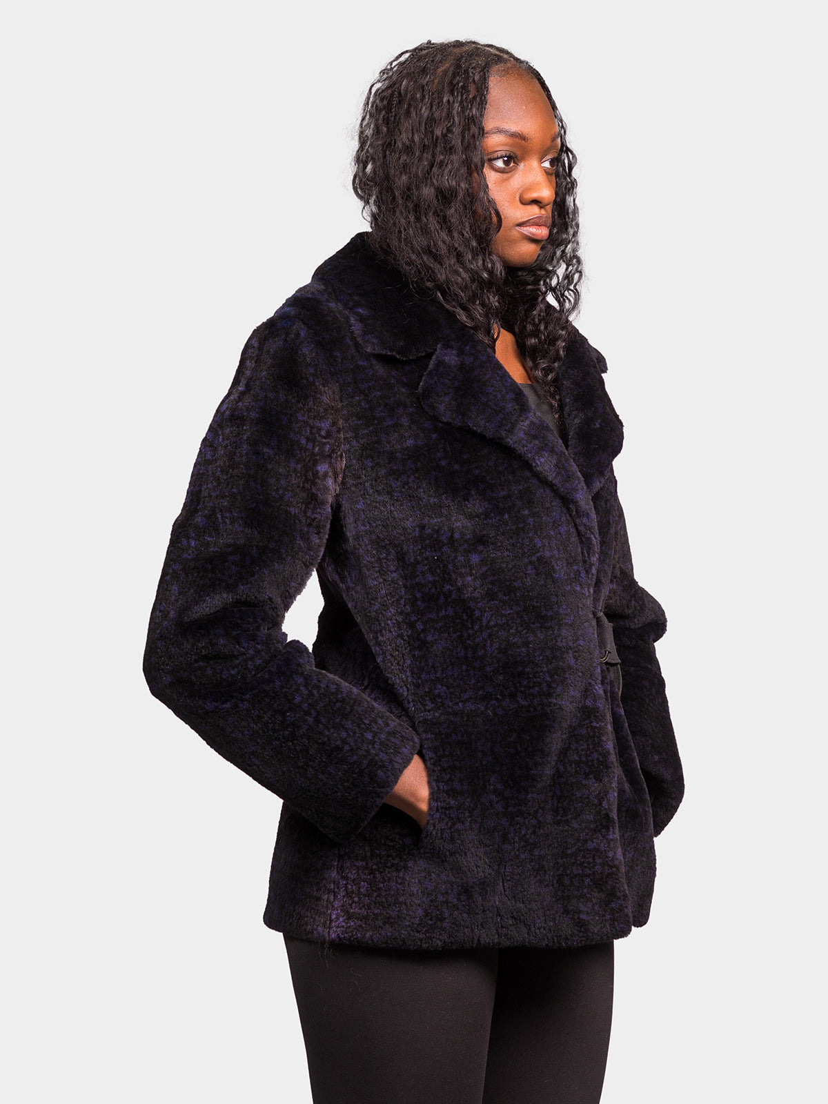 Women's Violet Sheared Raccoon Jacket
