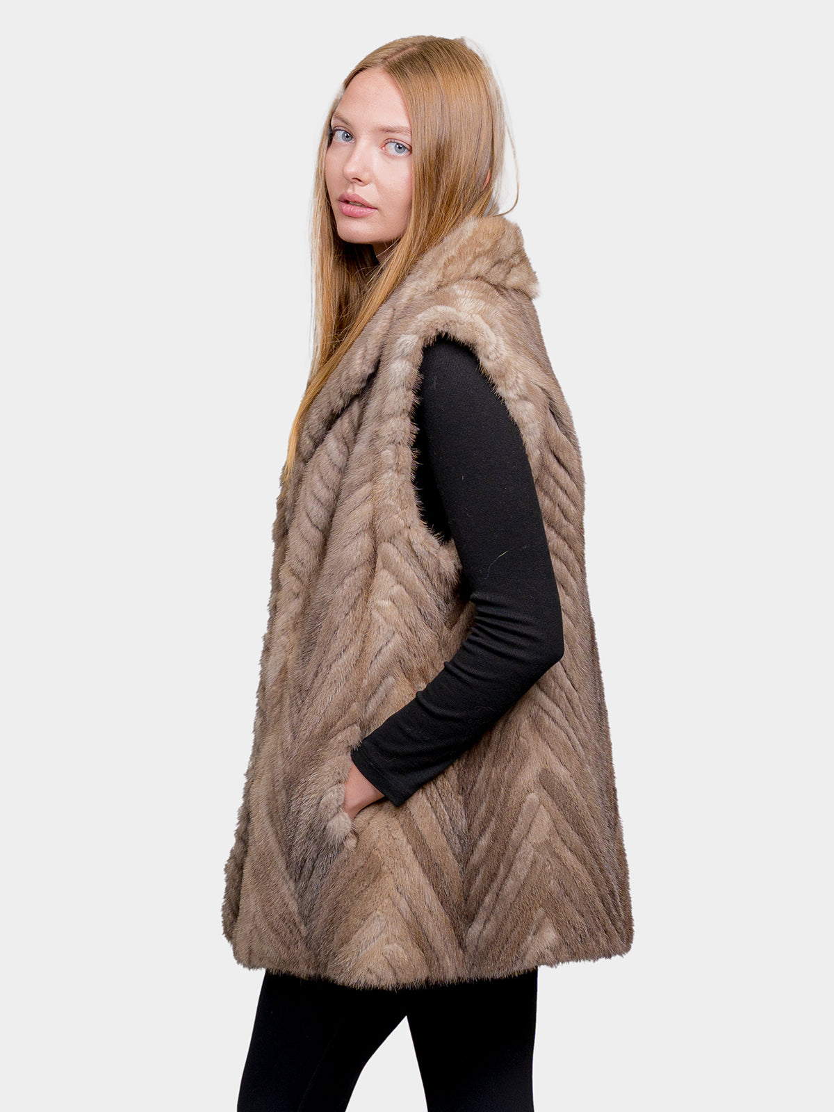 Women's Lutetia Chevron Mink Vest