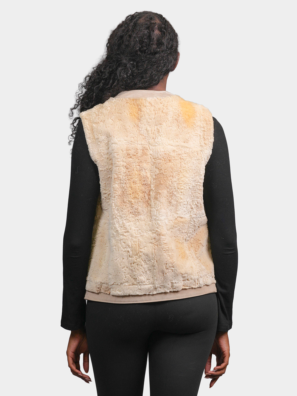 Women's Crème Sheared Muskrat Vest