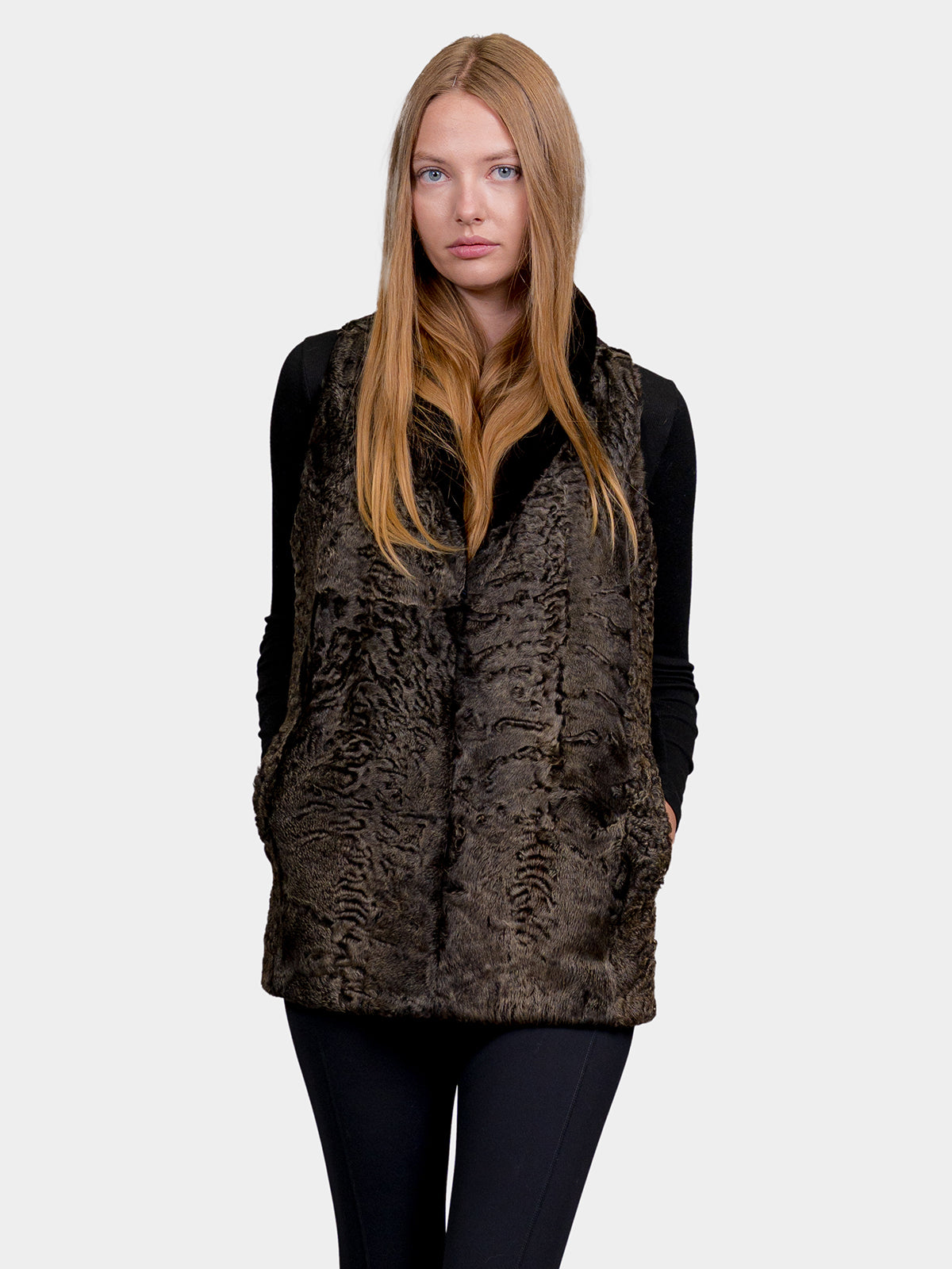 Women's Moss Karakul Sherling Vest