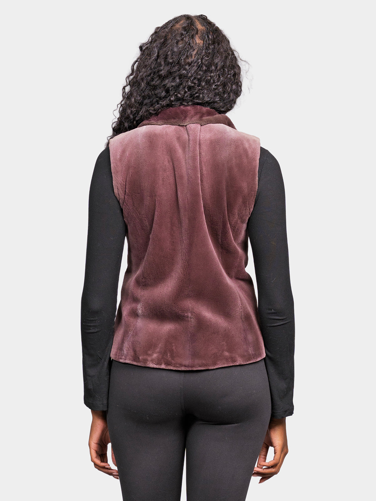 Women's Soft Lavendar Sheared Mink Vest