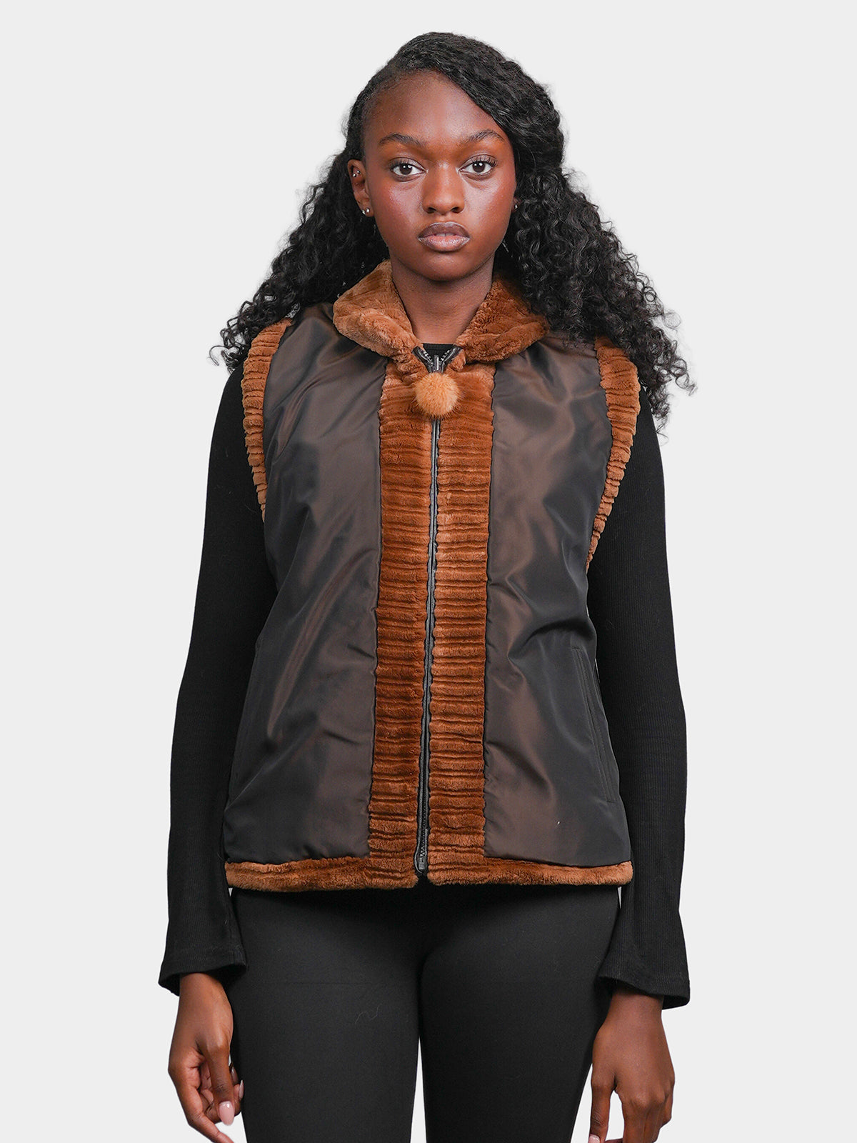 Women's Butterscotch Sheared Beaver Vest