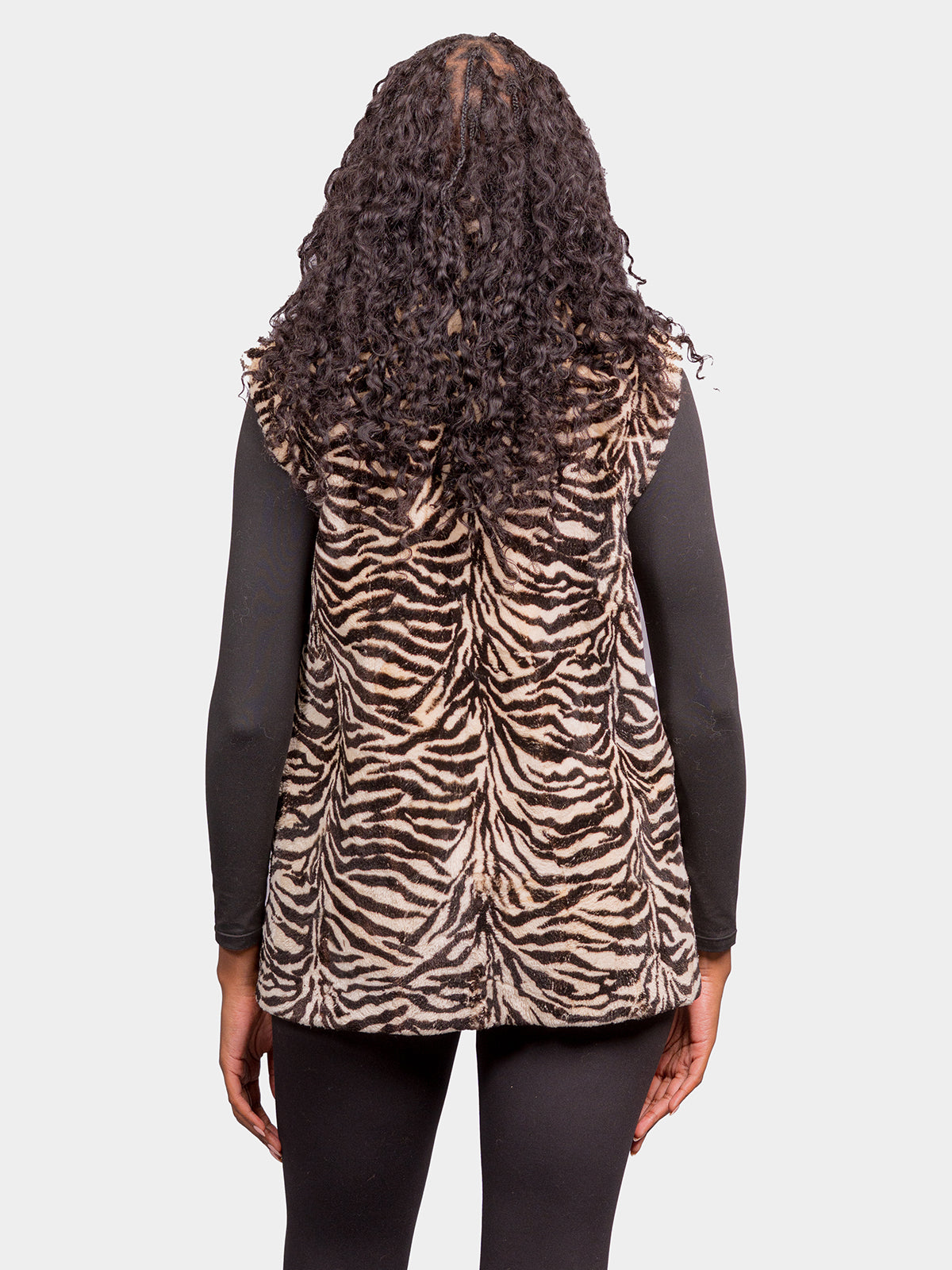 Women's Cream Tiger Print Beaver Vest